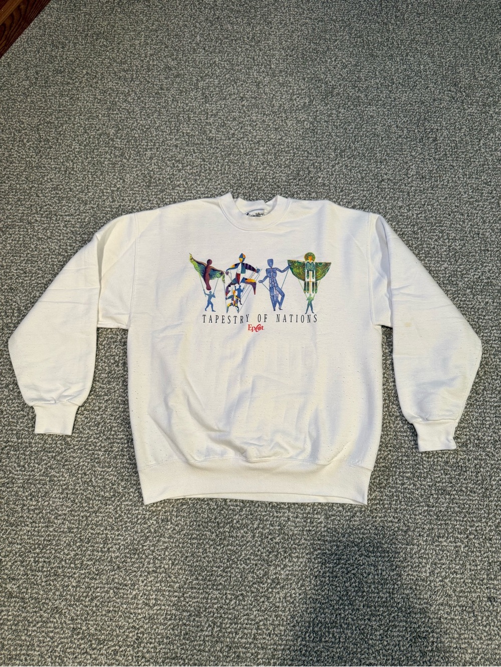 Vintage Epcot Tapestry of Nations Crewneck Sweatshirt Walt Disney World